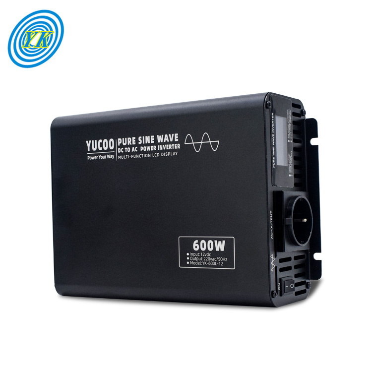 Yucoo hot sell Off-grid 600W 12v/24v/48v/60v/72v to 110v/220v pure sine wave power inverter